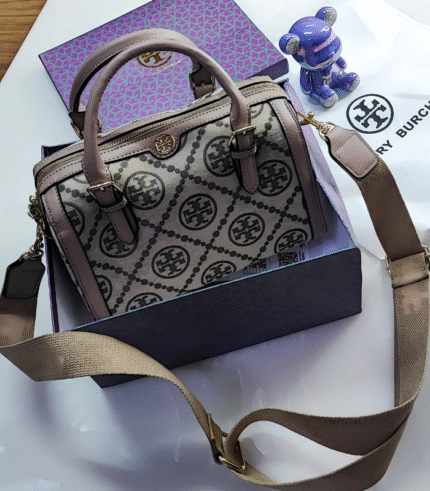 T Monogram Jacquard Mini Barrel Bag