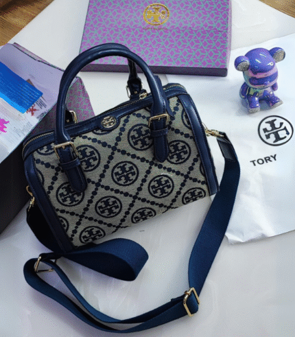 T Monogram Jacquard Barrel Bag