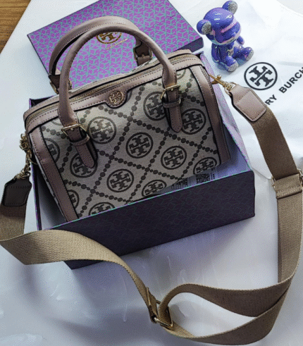T Monogram Jacquard Barrel Bag