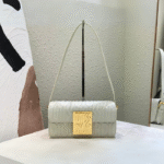 Soft White Quilted Calfskin Shoulder Bag