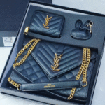 Chevron Quilted Leather Crossbody Set