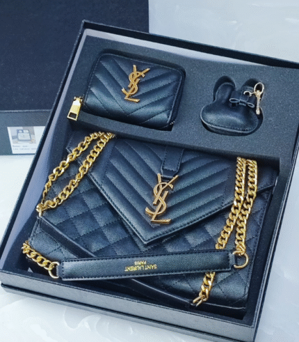 Chevron Quilted Leather Crossbody Set
