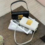 Embossed Leather Flap Shoulder Bag