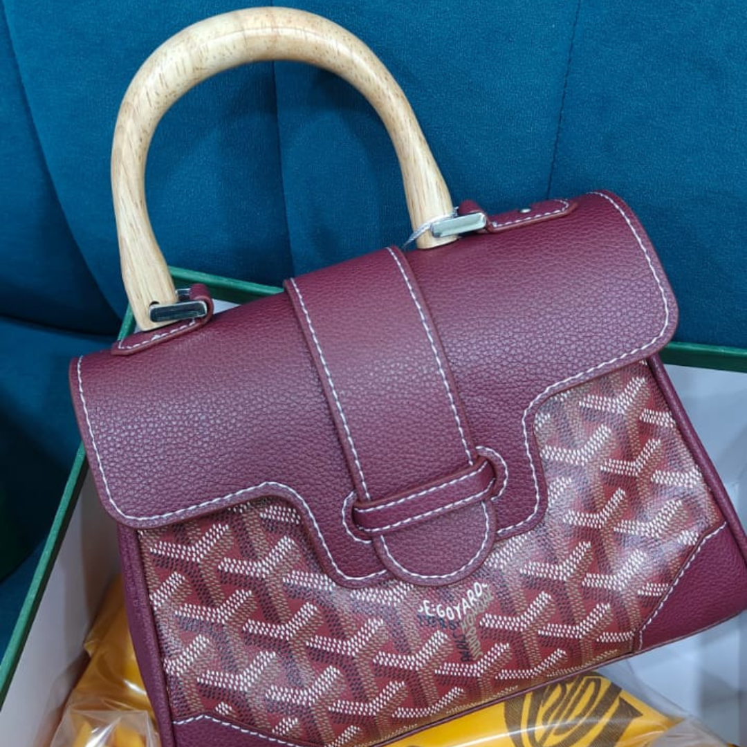 4 Goyard sling with bamboo handle top nodge quality - Image 5