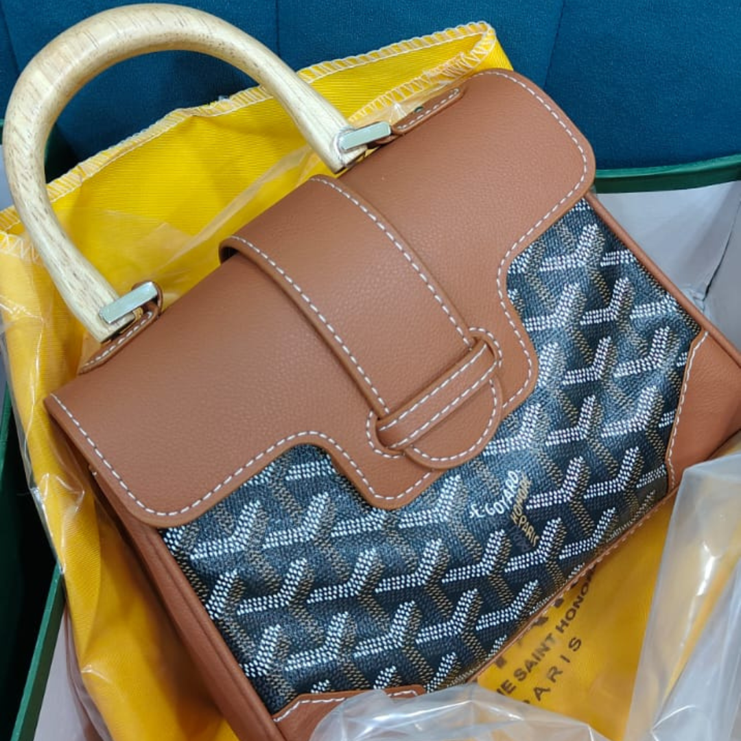 6 Goyard sling with bamboo handle top nodge quality - Image 7